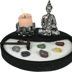 Jardim Zen Japonês Miniatura Enfeite decorativo Meditação e Relaxamento Buda Hindu Zen