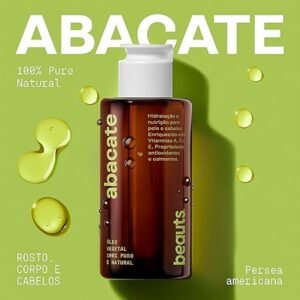 Óleo de Abacate 100% Puro Vegetal e Natural - Hidratante Corporal, Massagem, Banho Aromaterapia e Uso Capilar - Tampa Gotejadora - 140ml Beauts