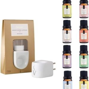 Kit Aromatizador Elétrico Difusor e 8 Essências Sortidas Via Aroma 10ml